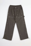 rivet zipper pants