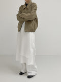 Reverse Pintuck Cotton Wide Pants