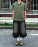 Tony Washed Cargo Bermuda Denim