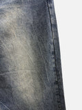 Crow crack curved denim pants