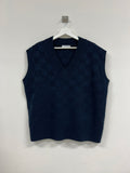 Checker Pattern Knit Vest