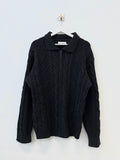 Rovin twist collar knit zip-up