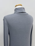 Clip Stripe Mock Neck T-Shirt