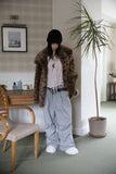 Leopard fur coat jacket
