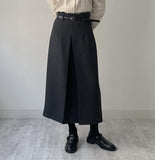 [Winter version] Pencil long pleated skirt