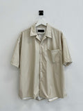 S/S Vegan Light Leather Half Shirt