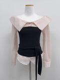Buttery Off-Shoulder Layered Blouse
