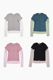 Cedar ribbed layered tee