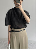 Puff Organza Half Blouse