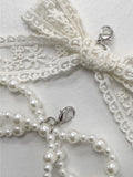 Lace & pearl ribbon shoes charm