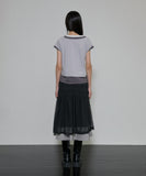 Layered Crinkle Check Skirt