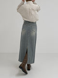 Mino Incision Square Toe Long Boots