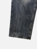 Crow crack curved denim pants