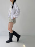 Linen round neck short sleeve T-shirt