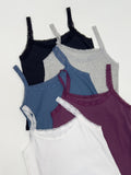 Lace Ribbed Square Sleeveless