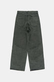 Incision snap cover wide denim pants