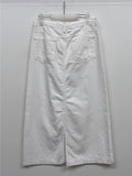 Basic Stopper Denim Long Skirt
