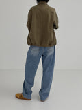 Dying Washing Cotton Oversized Fit Blouson