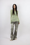 fade slit bootcut pants