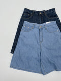 616 Wide Denim Half Pants