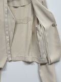 [Tie SET] Padded V-neck Pin Tuck Blouse