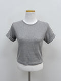 Roll-up Short Sleeve Crop T-Shirt