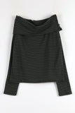 Stripe Shoulder Open Tee