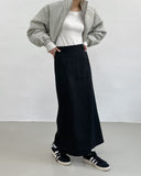 Slit slacks long skirt