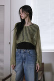 Crop net net knit