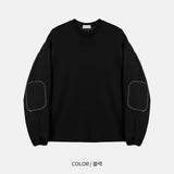 Elbow patch string sweatshirt