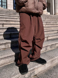 Essential brushed nylon parachute pants