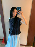 UNBAL SHOULDER COTTON TOP