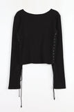 Ribbed side eyelet tee