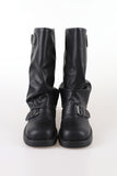 Wrinkle strap middle boots