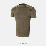Finer Shoulder Panel Washed Short Sleeve T-shirt