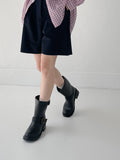 Buckle ankle rain boots