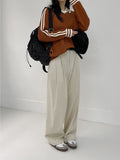 [unisex] Chino Two-Tuck Long Wide Pants