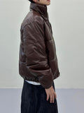 West High Neck Leather Bomber
