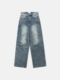 Paneled Incision Washed Denim