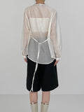 Strap See-Through Long Blouse