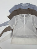 Earth Wrap See-Through Half Blouse
