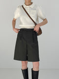 Puff wool short sleeve knit