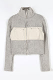 Cotton twill color matching zip-up