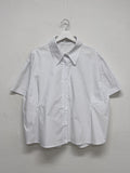 Poplin Two-Way Loose Fit Short Sleeve Shirt