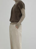 Slit Wool Turtleneck T-Shirt