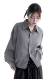 HIDDEN BUTTON CROP SHIRT