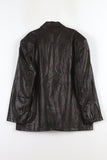 Glossy Cracked Leather Jacket