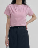 Half Moon Shirred Crop Tee
