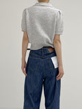 Slab Denim Wide Pants