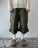 Glossy Parachute Coating Bermuda Pants